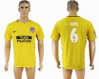 2017-2018 Atletico Madrid #6 KOKE thailand version yellow soccer jersey away