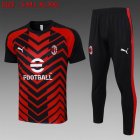 2023-2024 AC Milan club polo red black soccer uniforms with long shorts C1056