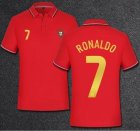 Custom European Cup Portugal team #7 RONALDO red soccer jersey home.