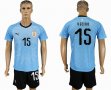 2018 World Cup Uruguay team #15 VECINO skyblue soccer jersey home