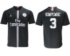 2018-2019 Paris saint germain Jordan #3 KIMPEMBE thailand version black soccer jersey away