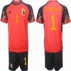 2022 World cup Belgium #1 COURTOIS red soccer uniforms home