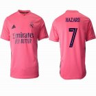 2020-2021 Real Madrid Thailand version #7 HAZARD pink soccer uniforms away