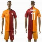 2015-2016 Galatasaray club PODOLSKI #11 red yellow soccer jersey home