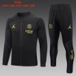 2023-2024 Paris Saint-Germain club black soccer jacket with long shorts E720#.