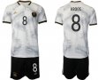 2022 World Cup Germany Team #8 KROOS white black soccer jersey home