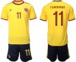 2022 World Cup Colombia team #10 CUADRADO yellow black soccer jersey home