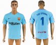 2017-2018 Barcelona Thailand version #1 TER STEGEN skyblue soccer jersey away