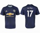 2018-2019 Manchester united thailand version #17 BLIND blue soccer jersey away