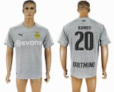 2017-2018 Dortmund #20 PAMOS Gray goalkeeper soccer jersey away