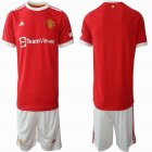 2021-2022 Manchester United club red white soccer jersey home