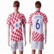 2016 Croatia team LOVREN #6 white red soccer jersey home