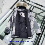 Women Canada Goose Down Chilliwack Bomber Hooded Warm Coat Fur Windbreaker parka 07-gray camo 01