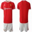 2021-2022 Manchester United club red white soccer jersey home
