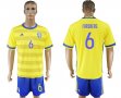 2017-2018 Sweden team FORSBERG #6 yellow blue soccer jersey home