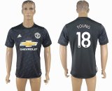 2017-2018 Manchester united #18 YOUNG thailand version black soccer jersey away