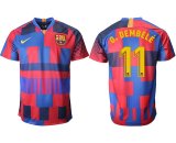 2018-2019 Thailand version Barcelona #11 O.DEMBELE red blue 20th Anniversary Stadium Shirt