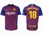 2018-2019 Barcelona thailand version #18 JORDIALBA red blue soccer jersey home