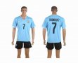 2014 Uruguay world cup RODRIGUEZ 7 skyblue soccer jersey home