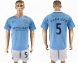 2017-2018 Manchester City #5 ZABALETA skyblue soccer jersey home