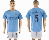 2017-2018 Manchester City #5 ZABALETA skyblue soccer jersey home