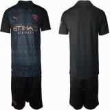 2020-2021 Manchester City black soccer jersey away