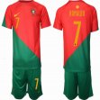 2022 World cup Portugal team #7 Ronaldo red green soccer jerseys home