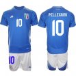 2024-2025 Italy Team #10 PELLEGRINI blue white soccer jerseys home-HQ