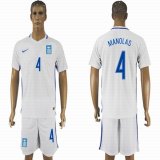 2016-2017 Greece team MANOLAS #4 white soccer jersey home