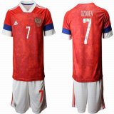 2020-2021 Russia team #7 OZDOEV red soccer jersey home