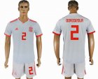 2018 World cup Spain team #2 ODRIOZOLA white soccer jersey away