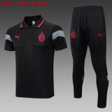 2023-2024 AC Milan Club black Soccer uniforms with Long Trousers -C1007