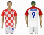 2018 World cup Croatia team #9 KRAMARIC white red home soccer jerseys