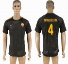 2017-2018 Rome Thailand version #4 NAINGGOLAN black soccer jersey away