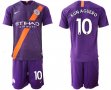 2018-2019 Manchester City club #10 KUN AGUERO purple soccer jerseys away