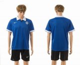 2014-2015 Estonia national team blue soccer jersey home