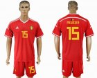 2018 World cup Belgium #15 MEUNIER red soccer jersey home