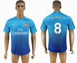 2017-2018 Arsenal club #8 RAMSEY Thailand version skyblue soccer jersey away