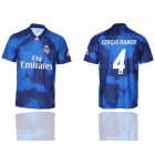 2019-2020 Real Madrid #4 SERGIO RAMOS thailand version souvenir edition blue soccer jersey