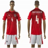 2016 Austria European Cup HINTEREGGER #4 red white soccer jersey home