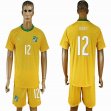 2016-2017 Ivory team BONY #12 yellow soccer jersey home