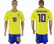 2018 World Cup Sweden team #10 IBRAHIMOUIC yellow soccer jersey home