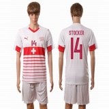 2016 Switzerland Team STOCKER #14 white soccer jerseys away