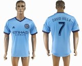 2017-2018 New York City FC thailand version #7 DAVID VILLA skyblue soccer jersey home