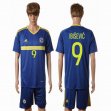 2016-2017 Bosnia and Herzegovina team IBISEVIC #9 blue soccer jerseys home