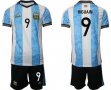 2022 World Cup Argentina #9 HIGUAIN blue white black soccer Jerseys home