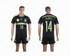 2014 World Cup Spain team ALONSO 14 black soccer jersey away