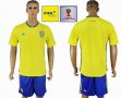 FIFA World Cup and Russia 2018 patch Sweden team yellow soccer jersey home