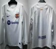 2023-2024 Barcelona club white long sleeves soccer jerseys away