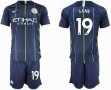 2018-2019 Manchester City club #19 SANE blue soccer jersey away